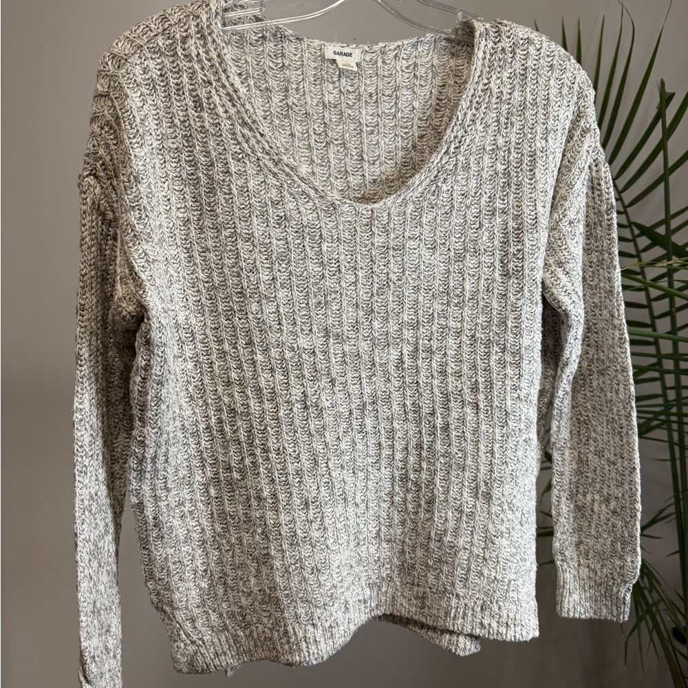 Garage Light Gray V-Neck Sweater